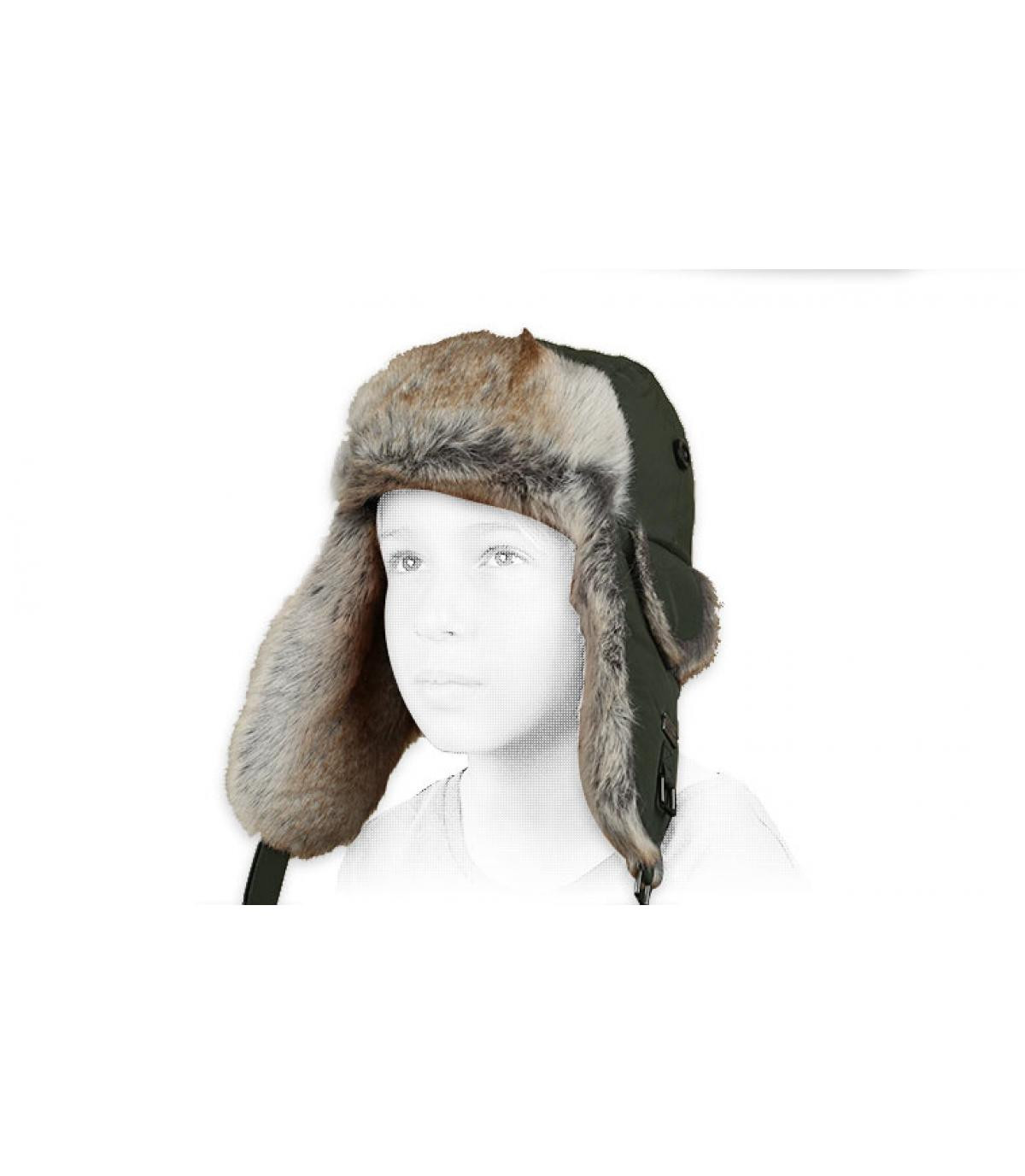 Barts olive-green kids trapper hat